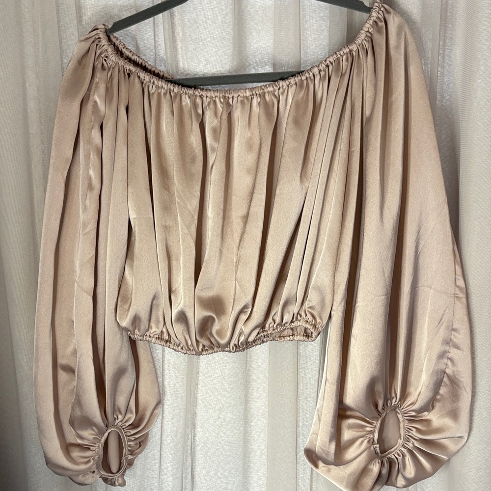 Elegant Cream Off-Shoulder Women's Top